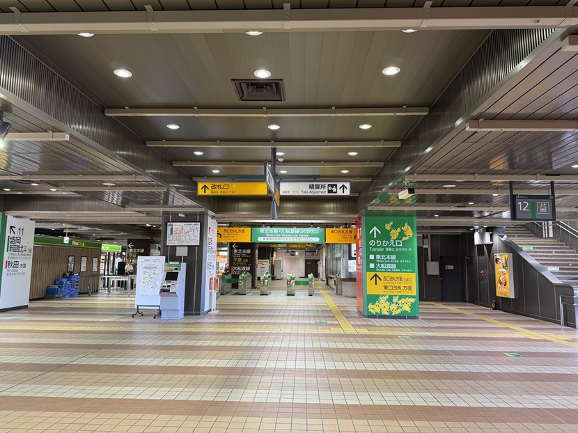 一ノ関駅の新幹線改札の風景
