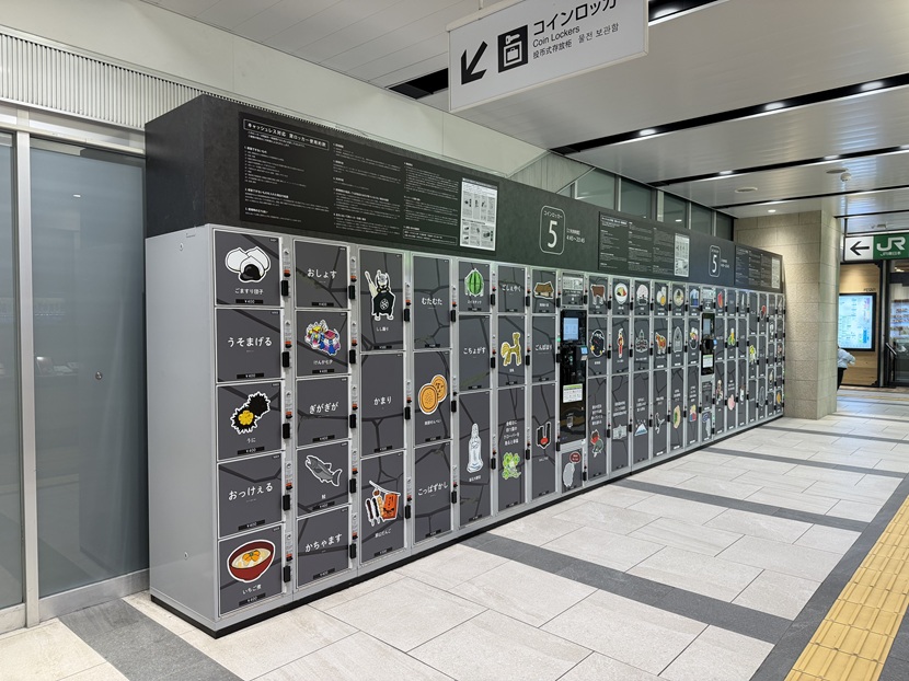 盛岡駅1階銀河鉄道改札斜め向かいのコインロッカーの様子（現地写真）