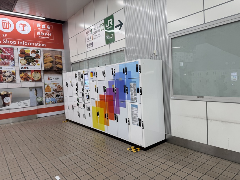 盛岡駅2階改札南側コインロッカーの様子（現地写真）