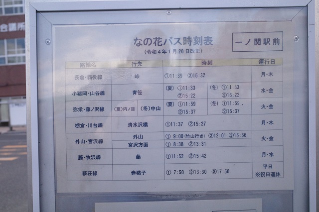 一ノ関駅から市内循環バス乗り場の表示