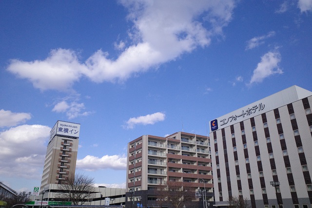 北上駅西口から正面方向