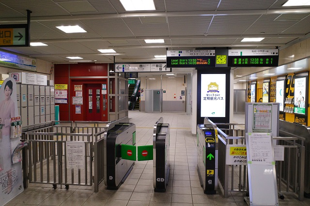 長町駅のコインロッカーの駅改札内の設置場所写真