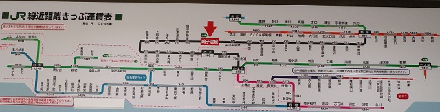 鳴子温泉駅の路線図の写真