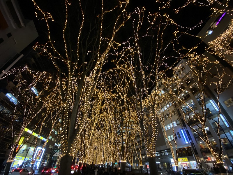 仙台光のページェントをナイトモードで撮影した写真