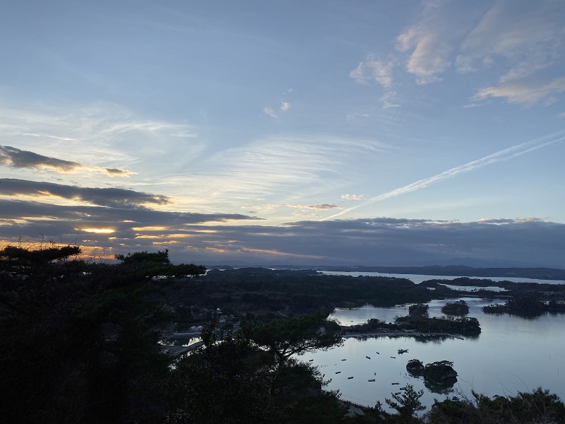 大高森展望台の夕日の写真