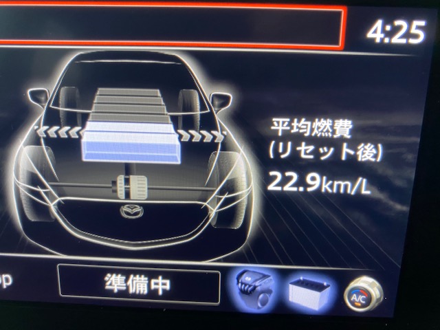 マツダ2の燃費計の表示の写真