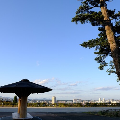 仙台城址公園から見た仙台市内の風景