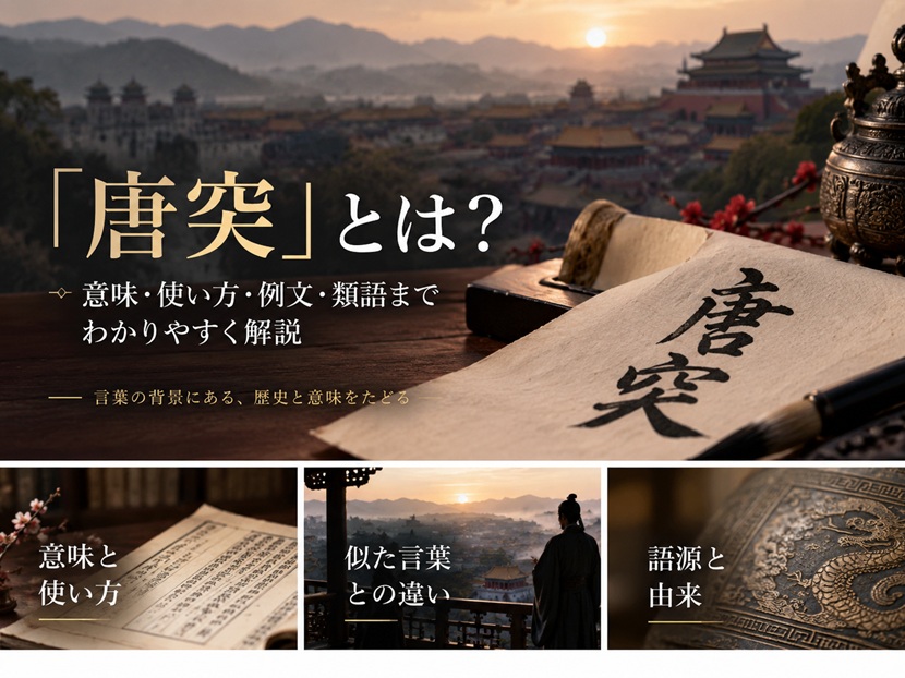 唐突の意味や語源を歴史的な雰囲気で表したイメージ