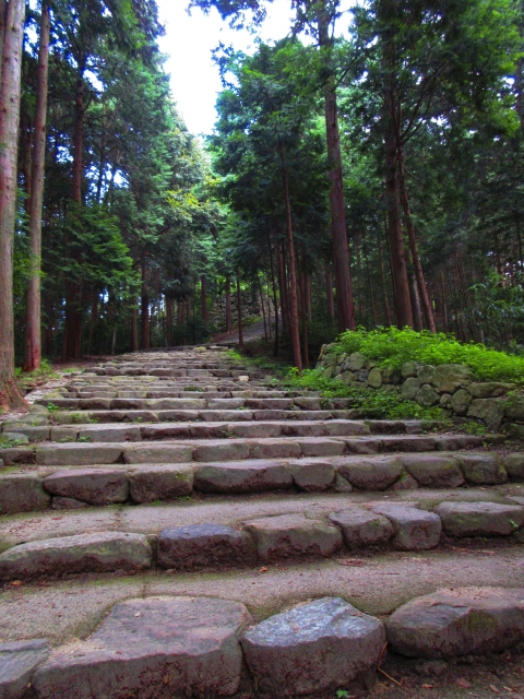 安土城の石段後
