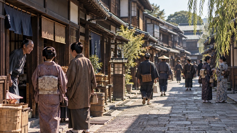 江戸の町人文化の中で育まれた粋の美意識をイメージした町並み
