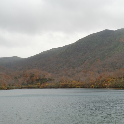 栗駒山須川湖の紅葉の写真
