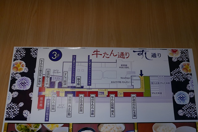 仙台駅寿司通りのお店の場所の案内