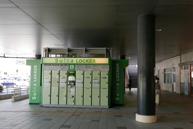 仙台駅西口一階のコインロッカーの設置状況の写真