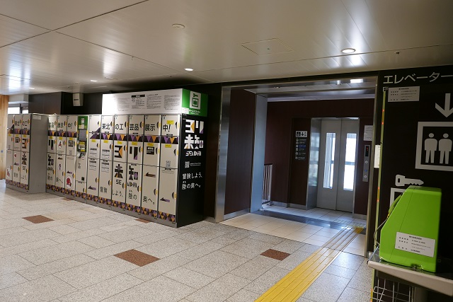 仙台駅三階のコインロッカー➀番の箇所の設置状況写真