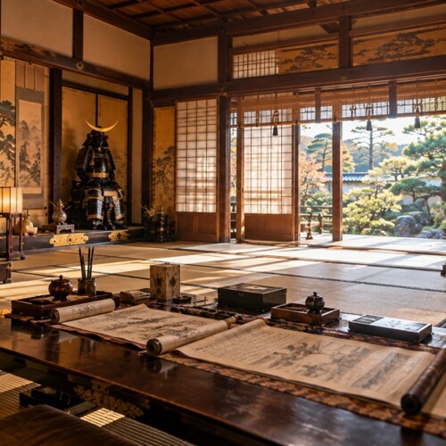 伊達政宗の家系図と伊達家の歴史をイメージした武家屋敷