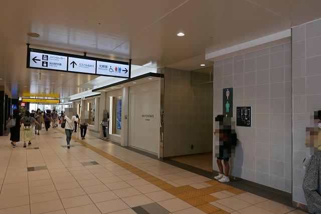 仙台駅西口二階のトイレの場所の写真