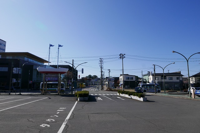 酒田駅の駅前の風景写真
