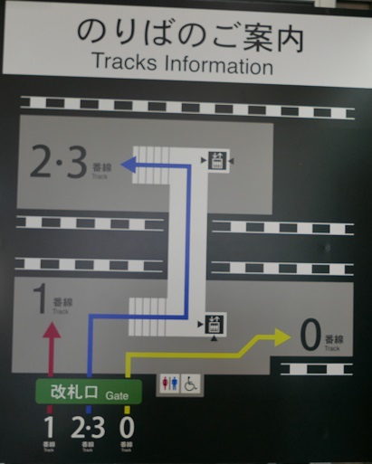 酒田駅の乗り場の案内の写真