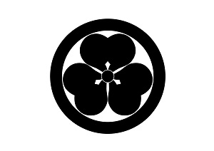 丸に片喰紋のデザインイラスト。