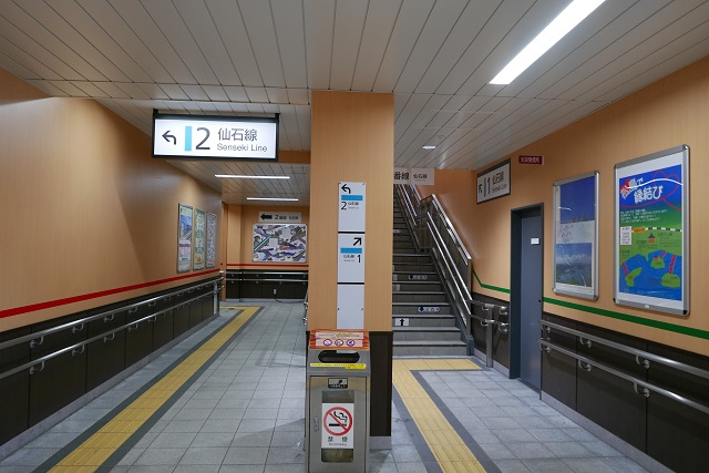 松島海岸駅の改札内の写真