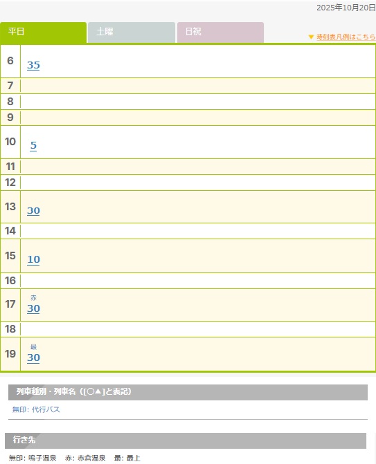新庄駅陸羽東線の時刻表