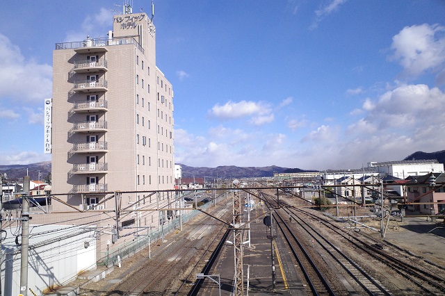 白石駅の連絡橋から撮影した写真