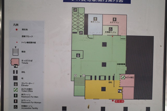 長町駅掲示の構内図の写真