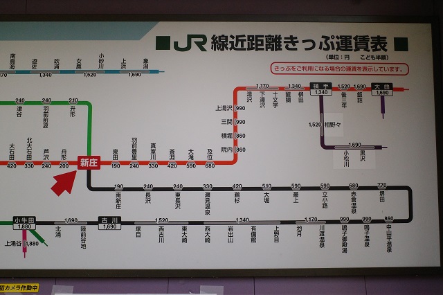 新庄駅の路線図