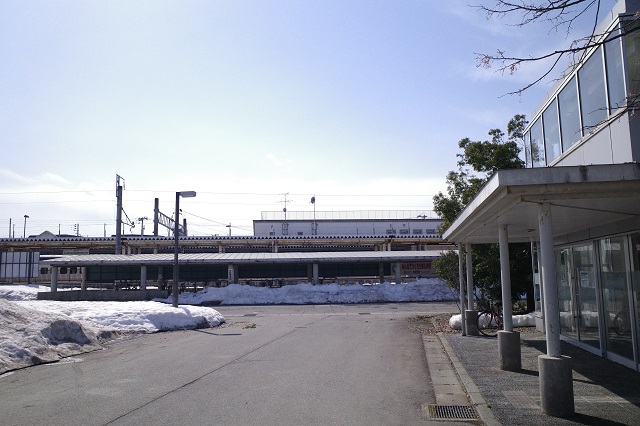大石田駅の東口の風景写真