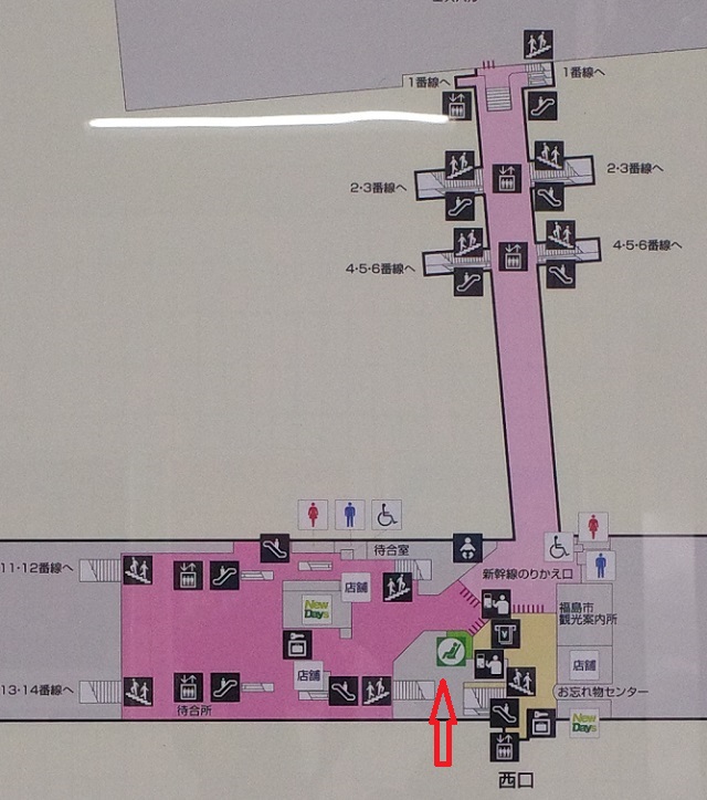 福島駅東口の構内図
