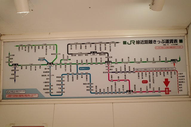 女川駅掲示の路線図