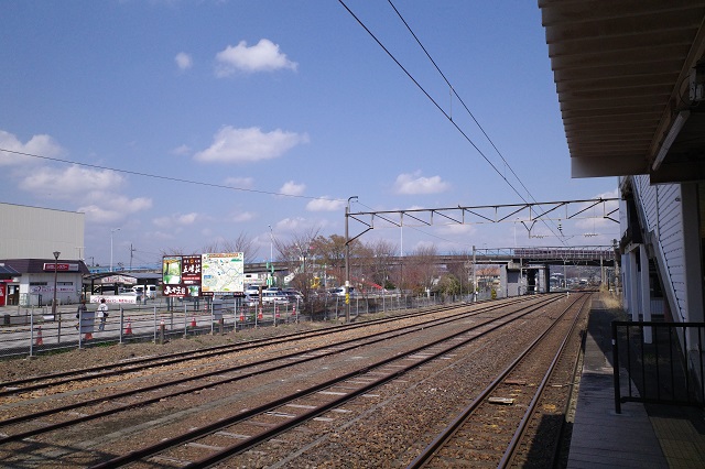 新白河駅のホームから見た駅の周辺写真