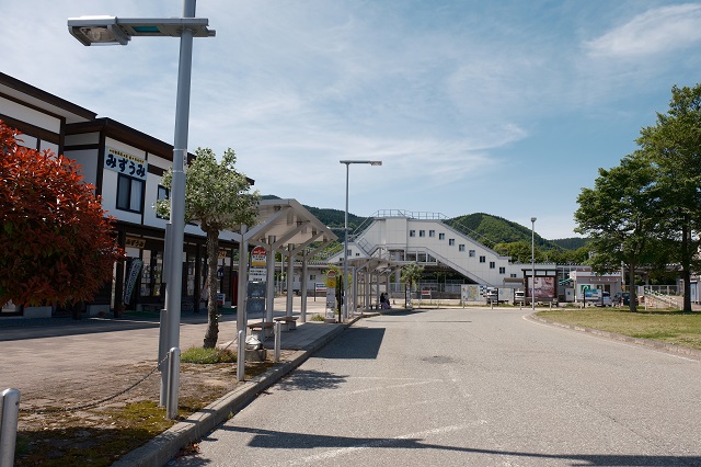 田沢湖駅のバス乗り場の写真