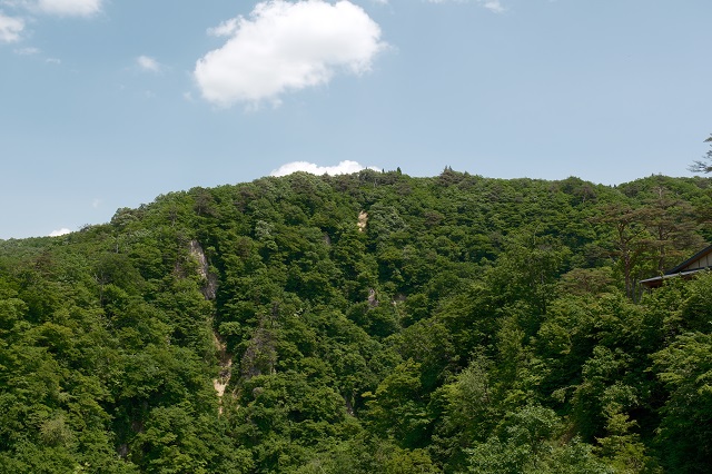 鳴子峡の遊歩道の観光写真