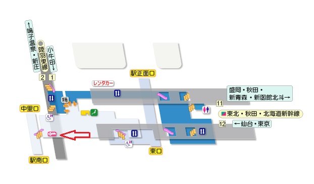古川駅の構内図