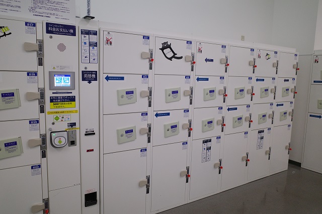 函館駅のコインロッカーの設置状況写真