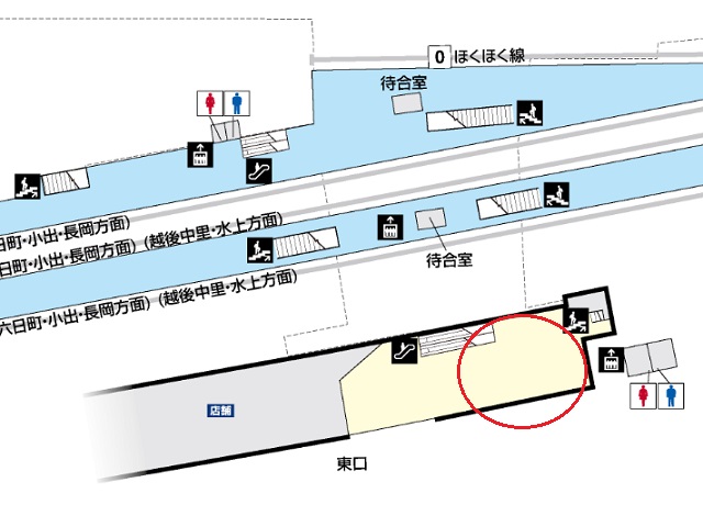 越後湯沢駅構内図で見るコインロッカーの場所