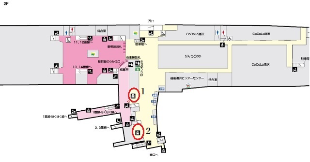 越後湯沢駅構内図で見るコインロッカーの場所