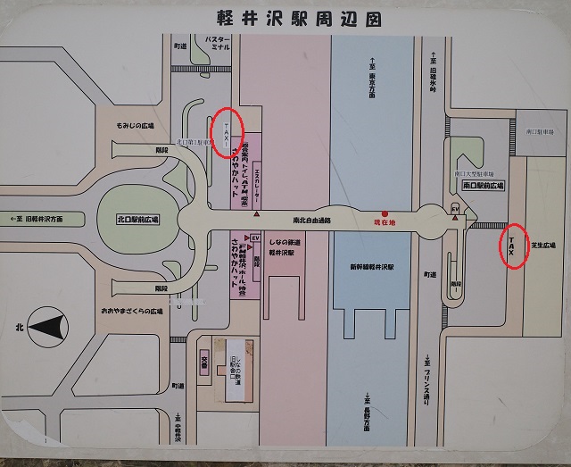 軽井沢駅のタクシー乗り場の構内図