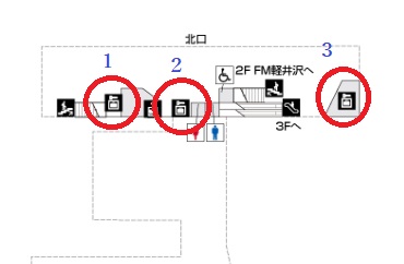 一階北口のコインロッカーの場所