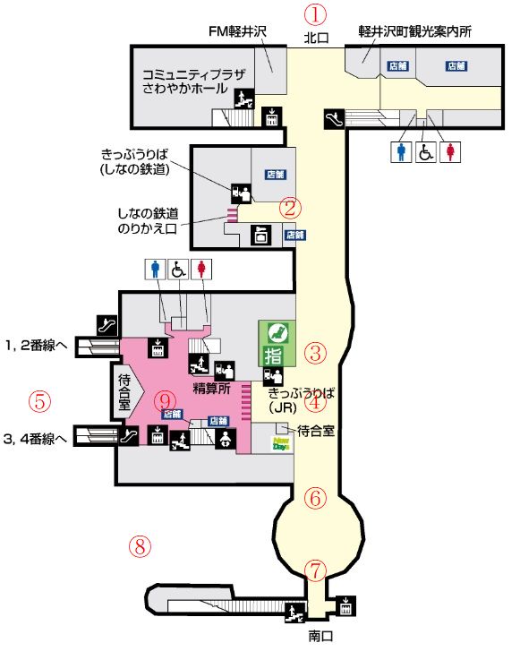 軽井沢駅の構内図