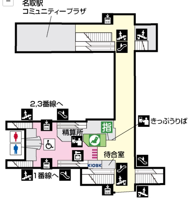 名取駅の構内図の写真