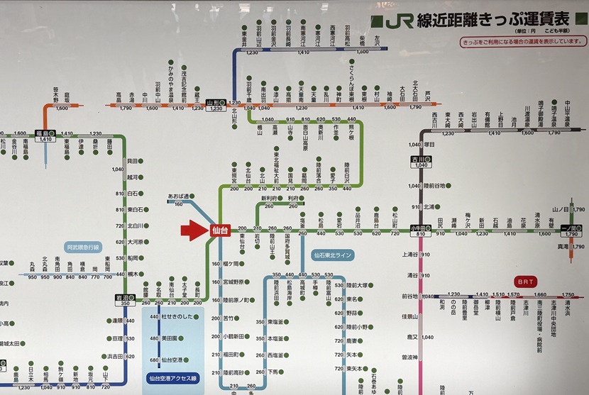 仙台駅の路線図2026年