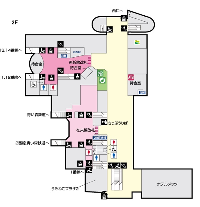 八戸駅の構内図の写真