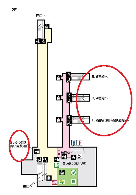 青森駅の構内図の写真