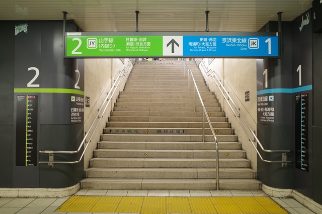 上野駅の1－2番線乗り場の風景写真