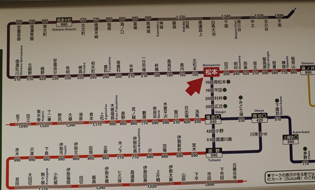 松本駅の路線図