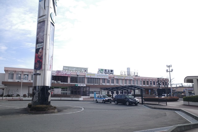 北上駅西口のタクシー乗り場