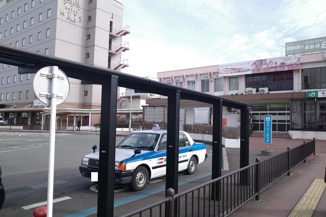 北上駅西口のタクシー乗り場