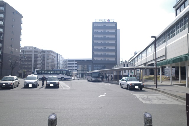 北上駅東口のタクシー乗り場の写真